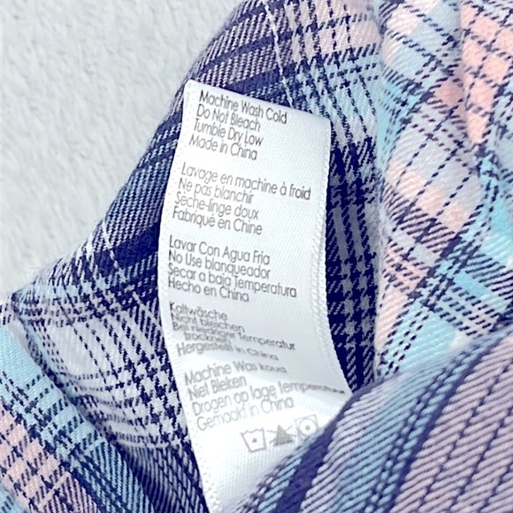 NWT PJ Salvage XL 100% Cotton Blue Pink Plaid Boxer Short Pajama - Picture 9 of 11